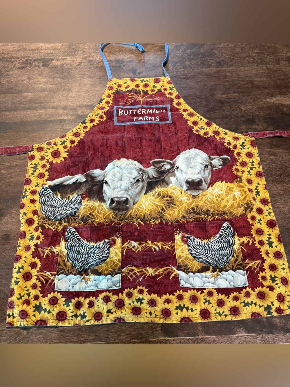 Buttermilk Farms Sunflower Cow & Chicken Apron